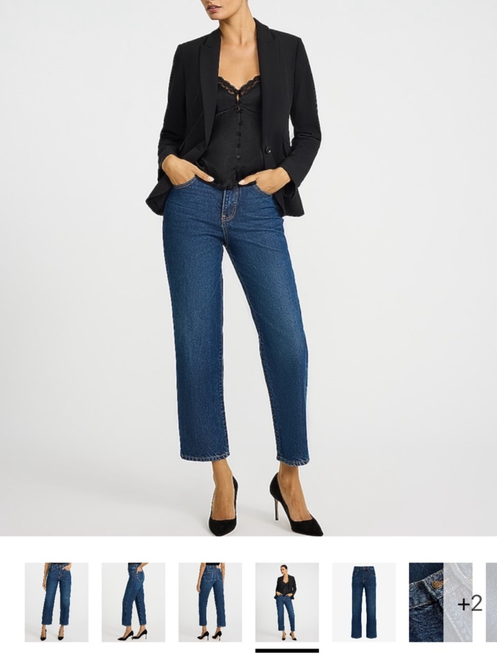 Express Women's Straight-Leg Jeans in Dark Blue